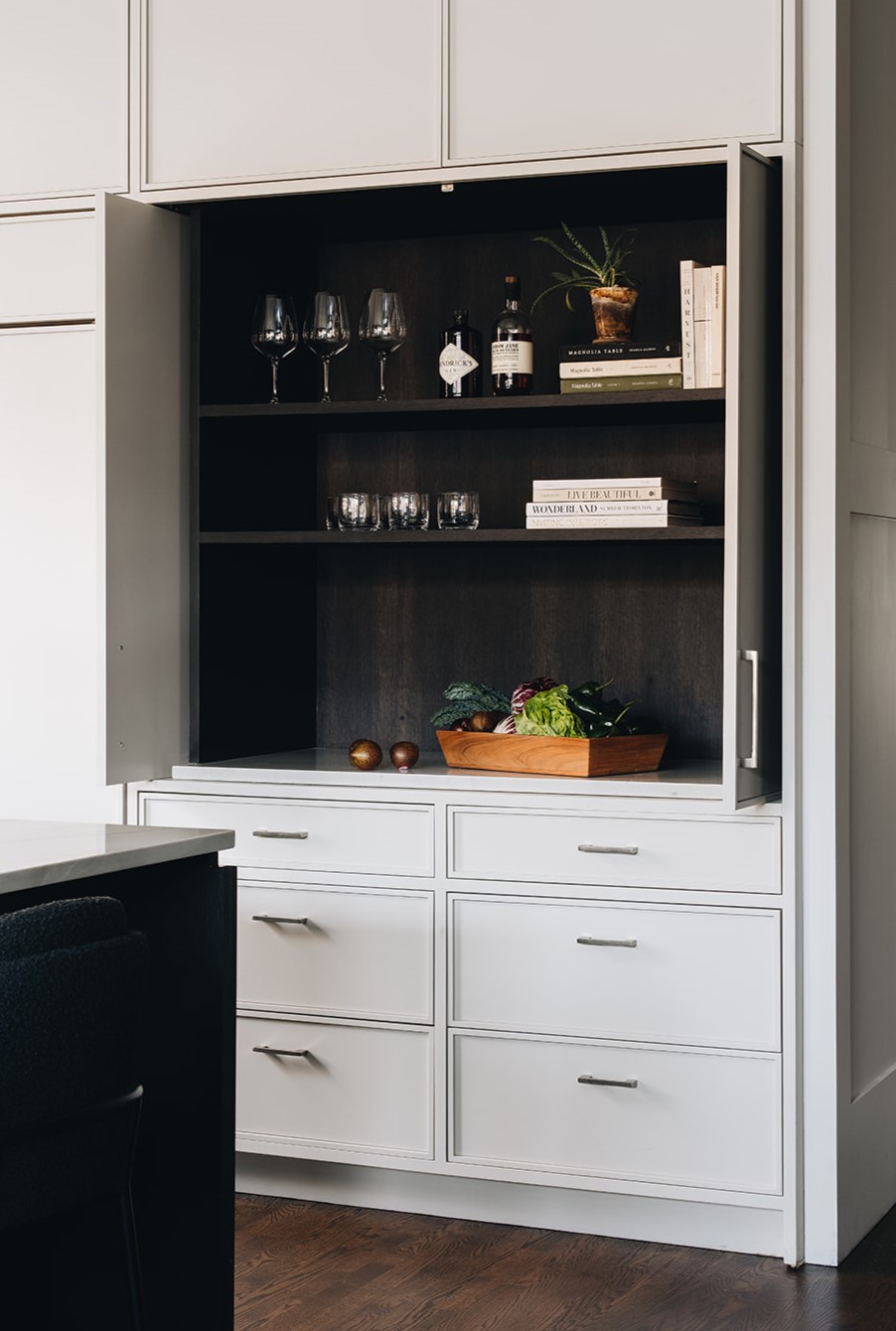 Abundant Shelving with Colorful Accents