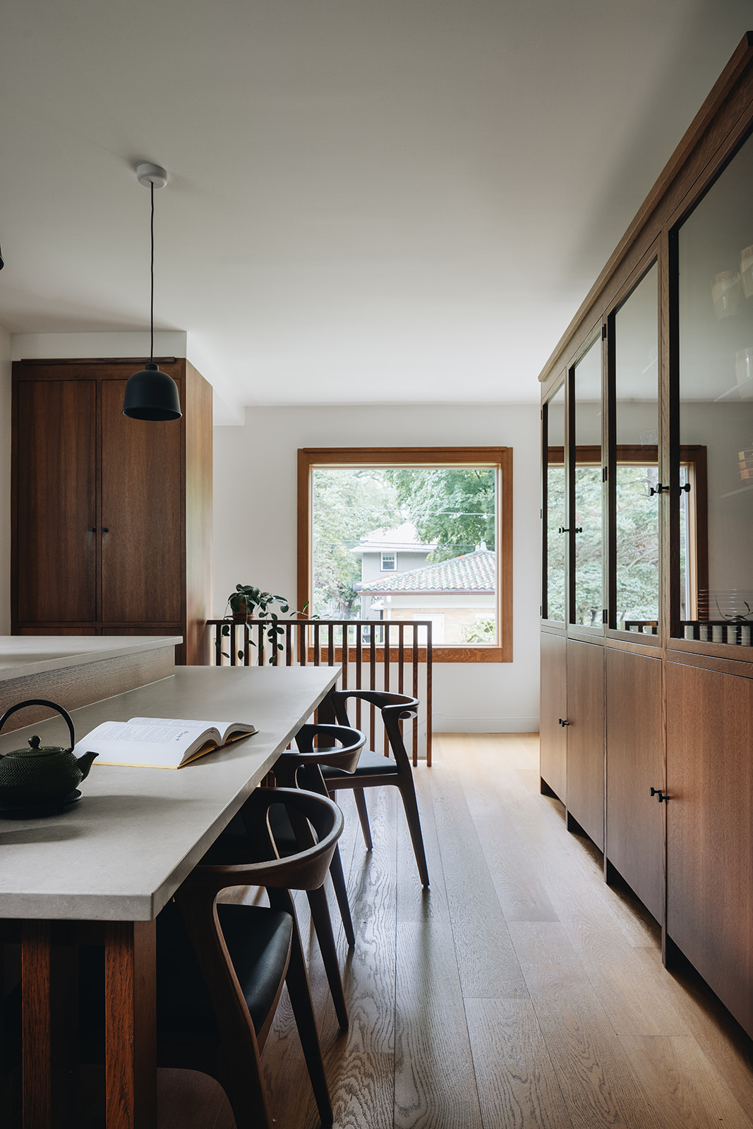 View of the kitchen with large 4'x4' window