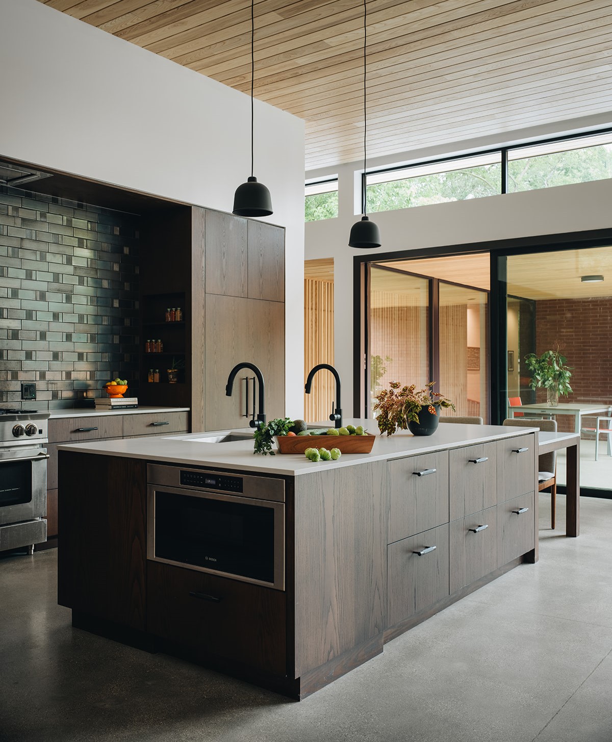 Kitchen island serving as a focal point for cooking and gathering