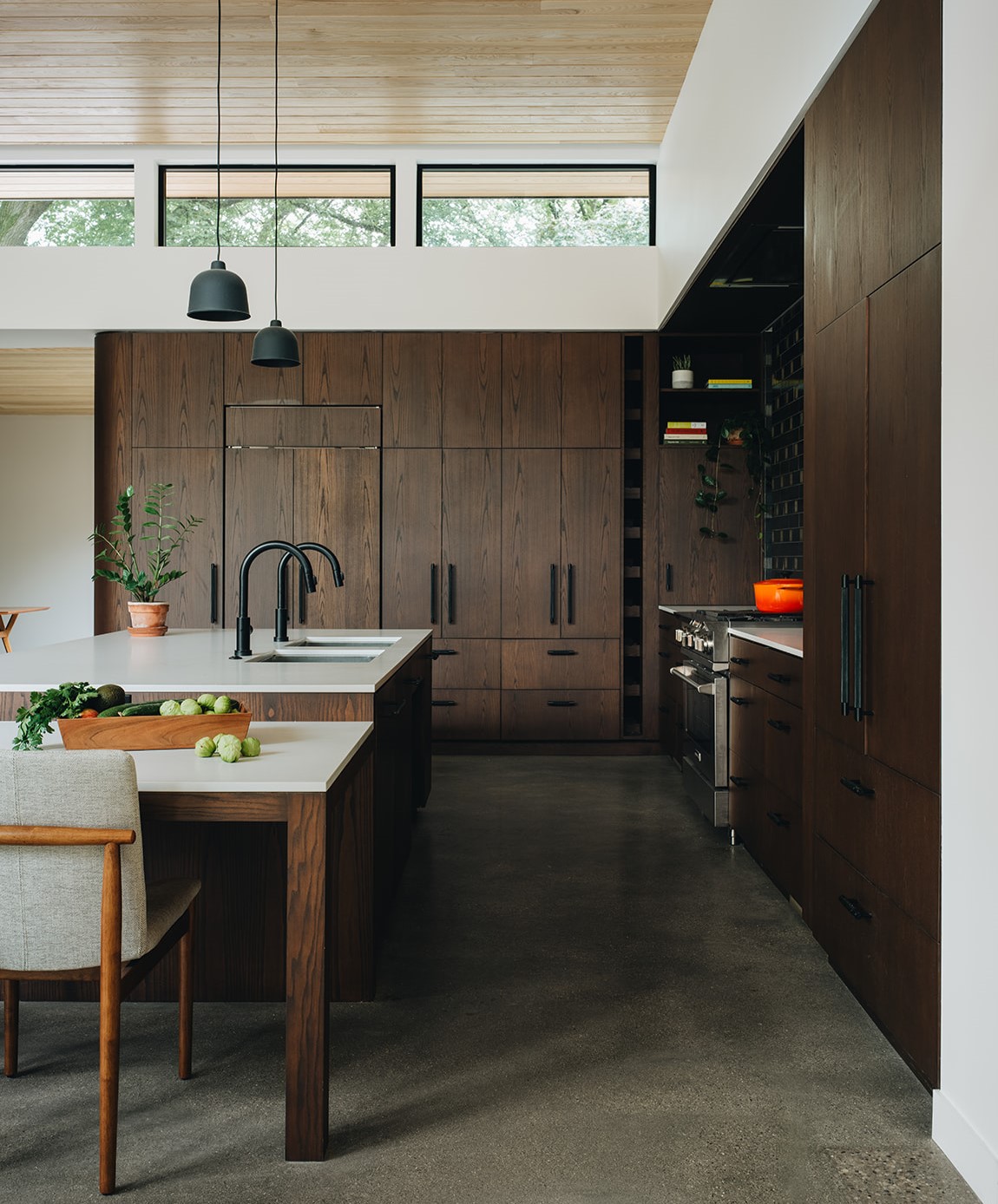 Open kitchen layout encourages family cooking and interaction