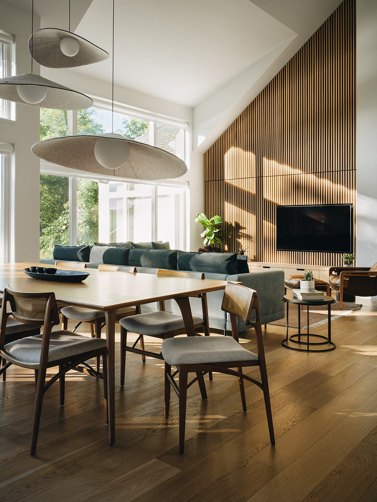 Dining room and Kitchen with an open concept and stunning lighting